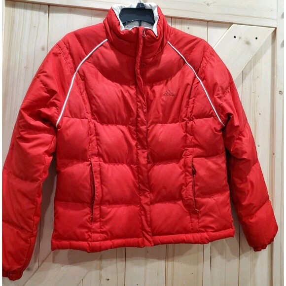 Adidas Down Jacket-Women’s Large Bright Red